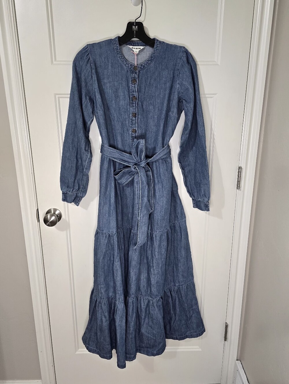 BODEN Alba Denim Maxi Dress Women's 6 NWT Prairie - Picture 2 of 12